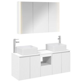 vidaXL Juego De Muebles De Ba&ntilde;o 4 Uds. Blanco Madera De Ingenier&iacute;a Vidaxl
