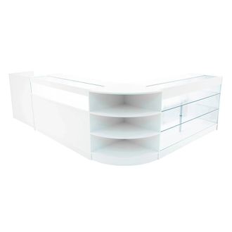 MonsterShop Hyperion LED Shop Counter Set K1500, B1500, TB60 & LM60 - White