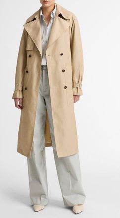 Vince Fine Twill Trench Coat in Pumice Stone at Nordstrom, Size X-Large