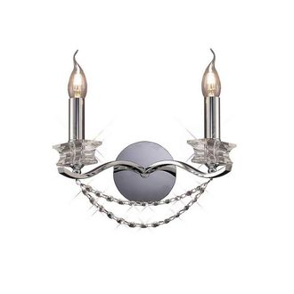 Netlighting Nydia Wall Lamp 2 Light E14 Polished ChromeCrystal in Silver