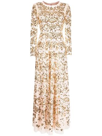 Needle & Thread sequin-embellished maxi dress - Pink