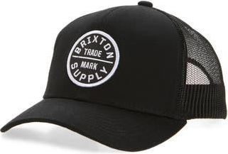 Brixton Oath Trucker Hat in Black/Black at Nordstrom Rack