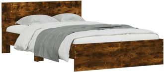 vidaXL Vidaxl - Estructura De Cama Con Cabecero Roble Ahumado 120x200 Cm