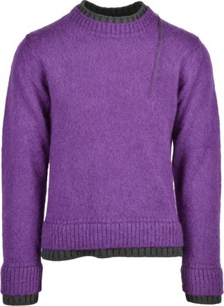 sacai Truien & Vesten, Heren, Paars, S, Wol, Maglione Girocollo