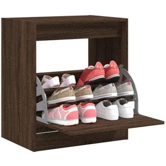 vidaXL Zapatero De Madera De Ingenier&iacute;a Marr&oacute;n Roble 60x42x69 Cm Vidaxl