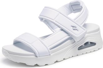 Skechers Womens Uno Sandal Summer Stand2 Sandals, White Nylon, 8 UK