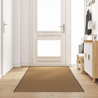 Berkfield Home Doormat Cream, Black Polyamide 400 x 120 x 0.9 cm Doormat in Cream | Size: Medium