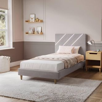 X Rocker Lily Single Bed Frame with App Controlled LED Lights in Grey