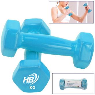 Trade Shop Trade Shop - Manubrio Singolo Pesi In Vinile Allenamento Esercizi Casa Palestra Workout Fit - Azul -1 Kg