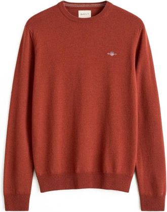 GANT Maglione Girocollo in Lambswool - - Knitwear - Uomo - Arancione - XL