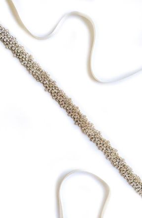 Brides & Hairpins Calista Swarovski Crystal Sash in Silver at Nordstrom