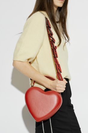 Moschino Handbag With Heart Motif, Womens, Red