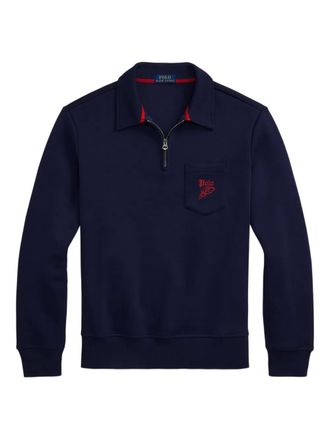 Polo Ralph Lauren Sweater met mesh kraag - Blauw