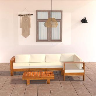 vidaXL Vidaxl - Conjunto De Jard&iacute;n De 6 Piezas Con Cojines, 100 X 60 Cm, Madera De Acacia