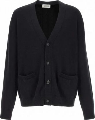 Laneus Cardigan Lana e Cashmere - Heren - Vesten - Zwart - S - Wol - Truien & Vesten