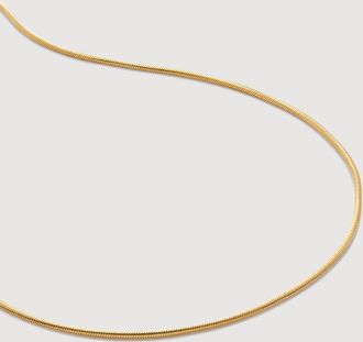 Monica Vinader Gold Round Thin Snake Chain Necklace