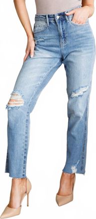 Judy Blue High Rise Rigid Magic Destroy Slim Straight Leg Jeans In Blue