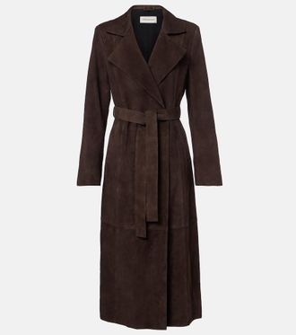 Nour Hammour Winona belted suede wrap coat