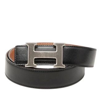 Herm&egrave;s Pre-owned Belts, female, Black, Size: ONE SIZE Pre-owned Vintage H Buckle Belt