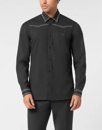 Philipp Plein Shirt Sugar Daddy Cut Ls Sugar Daddy Men in Black at Nordstrom, Size Xxx-Large