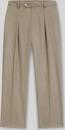 HUGO BOSS Relaxed Fit Bundfaltenhose aus reiner Schurwolle Modell TROUSERS-252_DB - BECKHAM x BOSS in Camel, Gr&ouml;&szlig;e 50