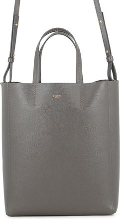 Celine Cabas Gray Leather Handbag Shoulder Bag Tote Bag (Pre-Owned)