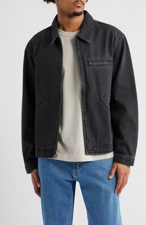BP. Denim Zip Jacket in Black Washed at Nordstrom, Size Xx-Large