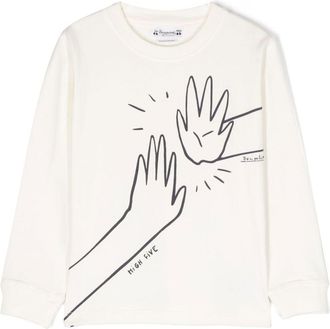 BONPOINT high-five cotton T-shirt - kids - Cotton - 14 - Neutrals