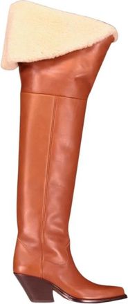 Chlo&eacute; Azelan Laarzen - Dames - Over de knie laarzen - Bruin - 38 EU - Leer - Schoenen