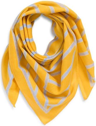 Madewell Medium Cotton Bandana in Sporty Pop Stripe Chamomile at Nordstrom