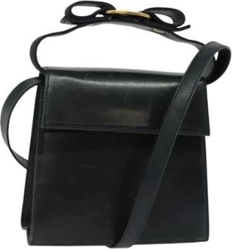 Ferragamo Tweedehands leren handtassen - Dames - Vintage Handtas - Zwart - ONE Size - Leer - Vintage