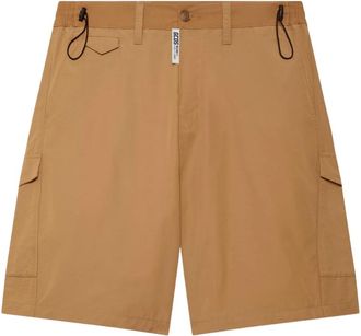 GCDS Poplin Bermuda Shorts - Heren - Korte Broeken - Beige - L - Katoen - Korte Broeken
