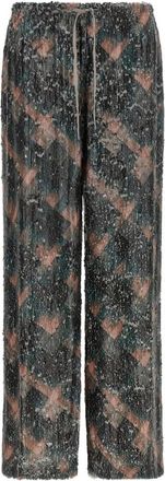 Dries Van Noten Puvis Pants - Dames - Wijde Broeken - Veelkleurig - XS - Pailletten - Broeken