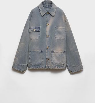 Prada Distressed canvas blouson jacket