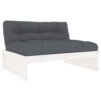 vidaXL Vidaxl - Sof&aacute; Central Madera Maciza De Pino Blanco 120x80 Cm