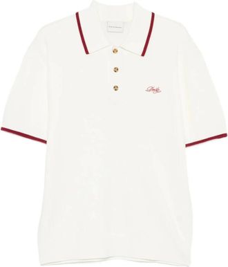 Dr&ocirc;le de Monsieur Tops, Heren, Wit, S, Wol, Gebreid Poloshirt met Korte Mouwen