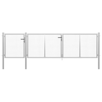 vidaXL Vidaxl Cancello Per Giardino In Acciaio 400x100cm Argento