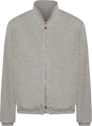 Kiton Omkeerbaar Grijze Bomberjack - Heren - Bomber jackets - Grijs - M - Kasjmier - Jassen