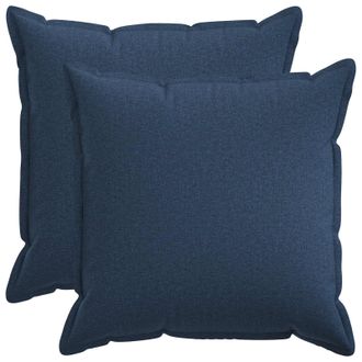vidaXL Cuscino Con Cuscino Houten 2 Pz Blu Lino Vidaxl