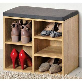 KESPER Mueble Zapatero Con Banco Roble Sonoma