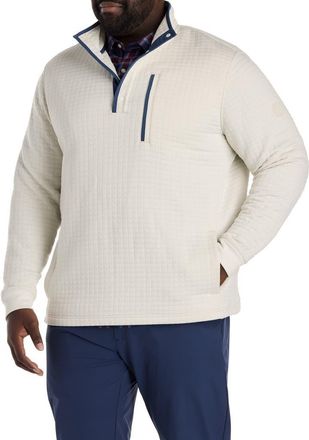 Vineyard Vines Big & Tall Quilted Navigator 1/4-Snap Pullover in Stone at Nordstrom, Size 5X Big