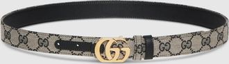 Gucci Reversible Cut GG Marmont Belt, Beige, Original GG Fabric