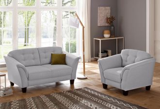 HOME AFFAIRE Sessel »Trondheim« mit Federkern, Knopfheftung im Rücken, Füsse Buche