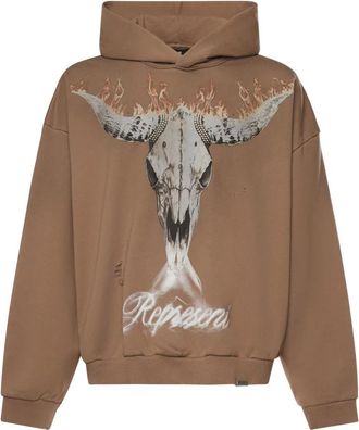 Represent Hoodie met grafische print - Heren - Hoodies - Bruin - XL - Katoen - Hoodies & sweatvesten