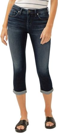 Silver Jeans Co Elyse Curvy Mid Rise Capri Jeans in Indigo at Nordstrom, Size 25