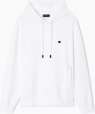 Emporio Armani BRANDED PULLOVER HOODED TOP Size: XXL, colour: WHITE