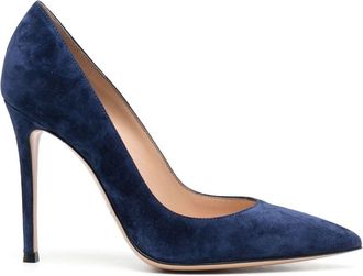 Gianvito Rossi 105mm pointed suede pumps - women - Calf Leather/Calf Leather/Calf Suede - 37.5 - Blue
