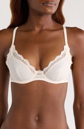 Simone P&eacute;r&egrave;le Candide Underwire Plunge Bra in Sakura Pink at Nordstrom, Size 34E