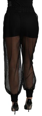 Dolce & Gabbana Mesh-Panel Silk Blend Jogger - Black