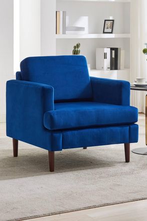 Living and Home Mid-Century Single Sofa Armchair in Blue